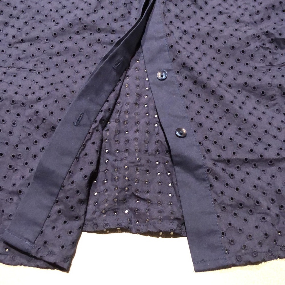 Liz Claiborne Career PM Eyelet Button Down Sleeveless Shirt - Picture 10 of 14